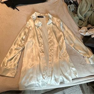 oversized satin blouse